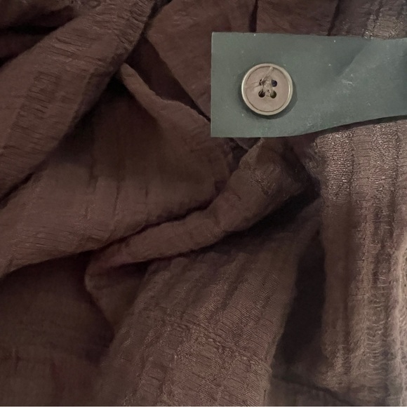 Zara Men’s XLarge Rich Brown Crinkle Effect Textured Top EUC Button Up Business - Picture 7 of 10